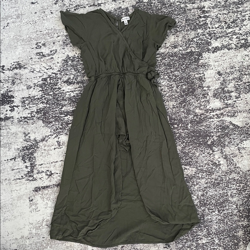Elegant Olive Green Wrap Romper
